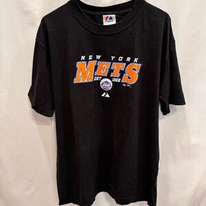 Majestic New York Mets MLB Est. 1962 Baseball Retro Graphic Tee T-Shirt Size L